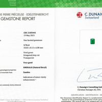 3.76 Ct. Emerald from Zambia Scan Report