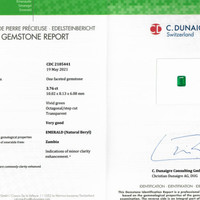 3.76 Ct. Emerald from Zambia Scan Report