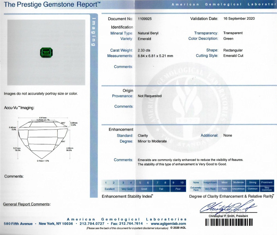2.33 Ct. Emerald from Zambia
