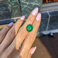9.70 Ct. Cabochon Emerald from Zambia Life Style