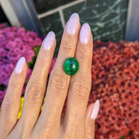 9.70 Ct. Cabochon Emerald from Zambia Life Style