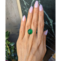9.70 Ct. Cabochon Emerald from Zambia Life Style