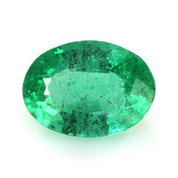 Pave Emerald Ring 0.74 Ct., 18K Yellow Gold Combination Stone