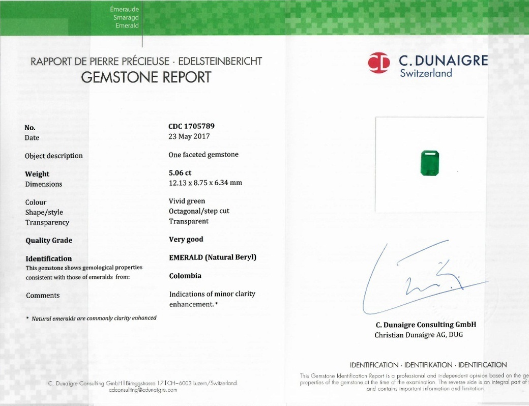 5.06 Ct. Emerald from Colombia