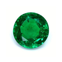 Antique Style Emerald Ring 4.46 Ct., 18K White Gold Combination Stone