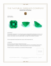 1.13 Ct. Emerald from Colombia Appraisal