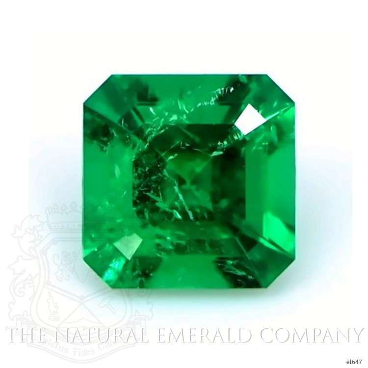 Solitaire Emerald Pendant 0.79 Ct., 18K White Gold
