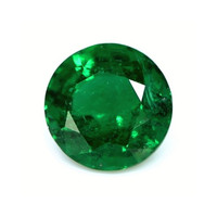  Emerald Ring 3.42 Ct., 18K Yellow Gold Combination Stone
