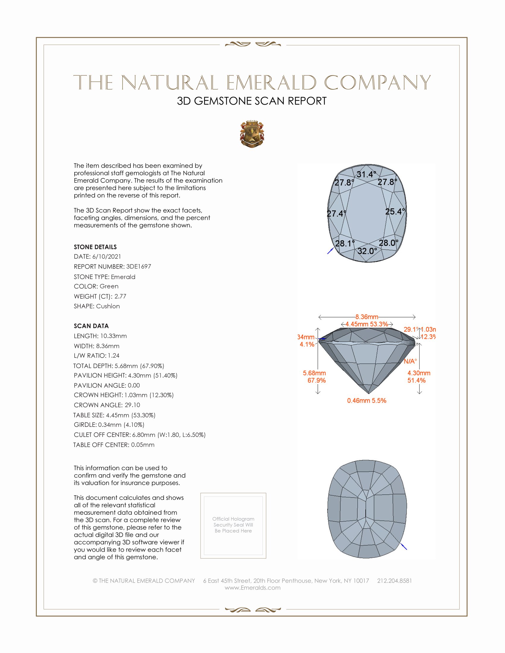 2.77 Ct. Emerald from Zambia