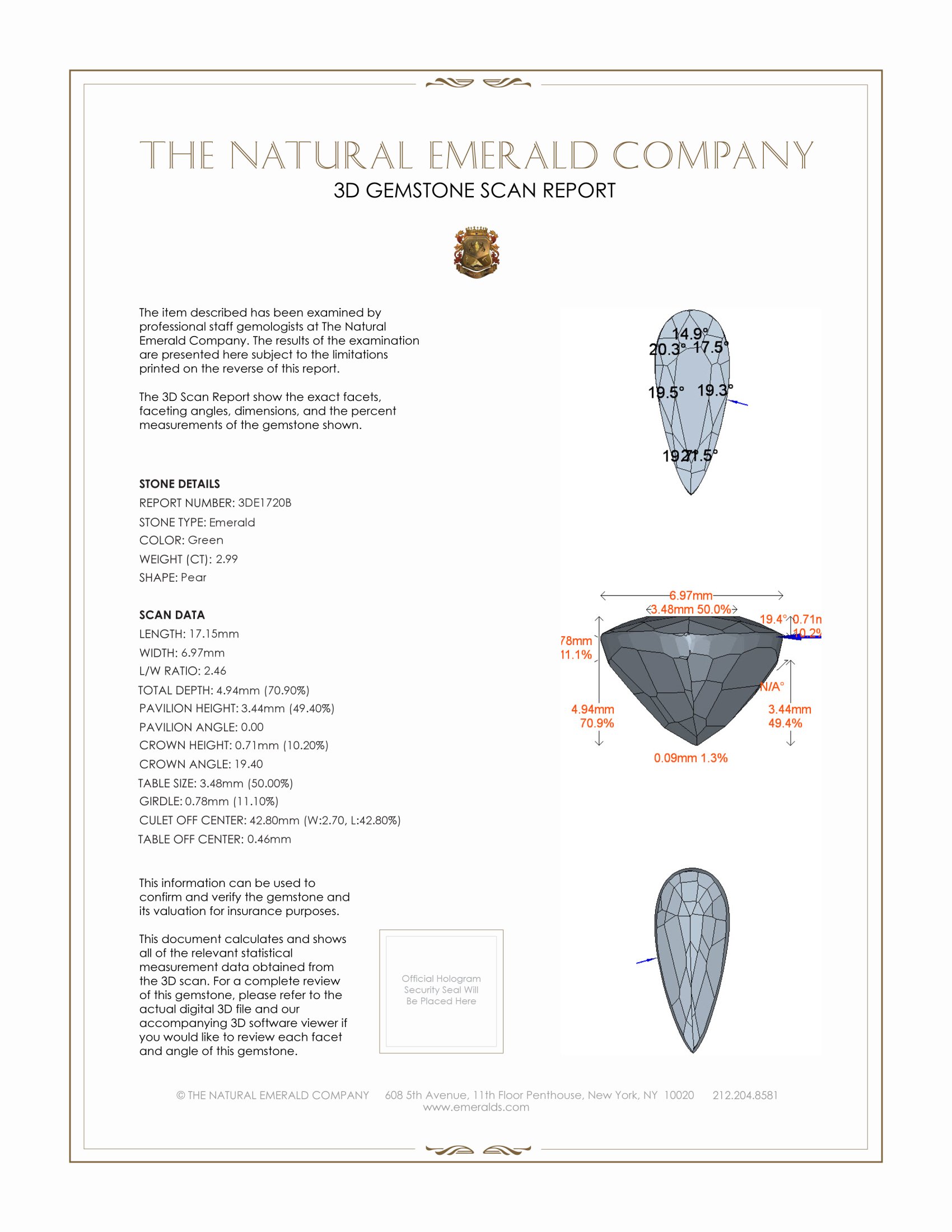 2.99 Ct. Emerald from Zambia