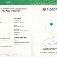 2.87 Ct. Emerald from Colombia Scan Report