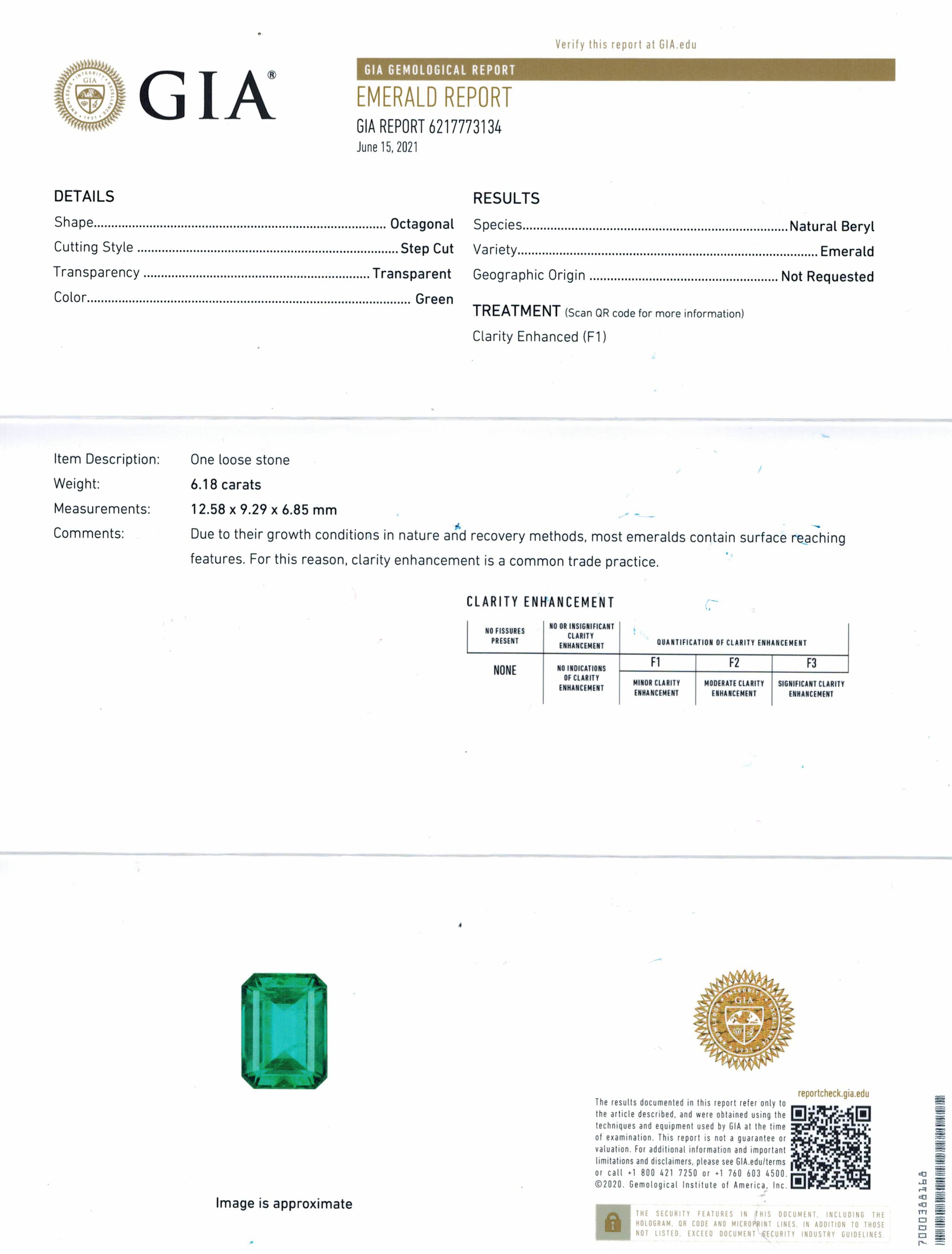6.18 Ct. Emerald from Zambia