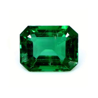 Three Stone Emerald Ring 1.87 Ct., 18K Yellow Gold Combination Stone
