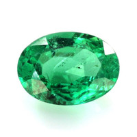 Halo Emerald Ring 0.93 Ct., 18K Yellow Gold Combination Stone
