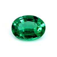 Three Stone Emerald Ring 1.05 Ct., 18K Yellow Gold Combination Stone