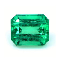 Bezel Emerald Ring 3.77 Ct., 18K White Gold Combination Stone