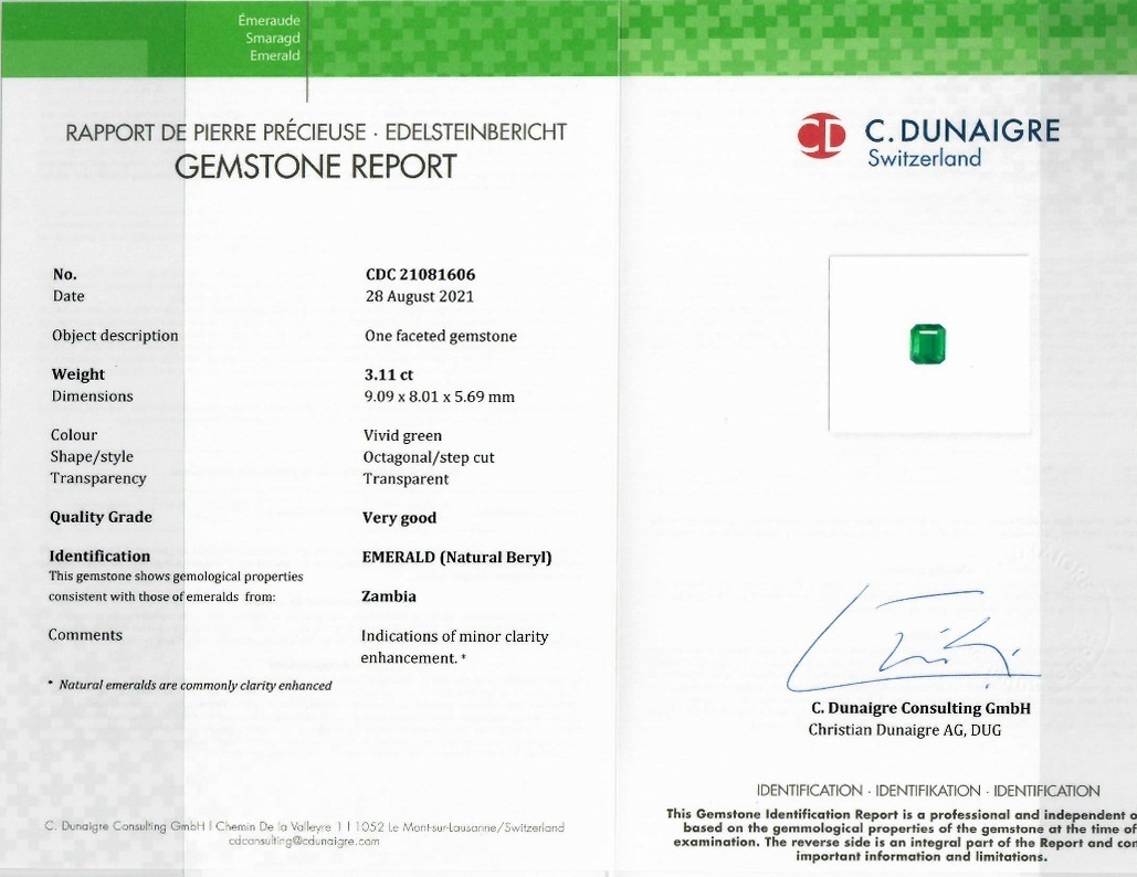 3.11 Ct. Emerald from Zambia