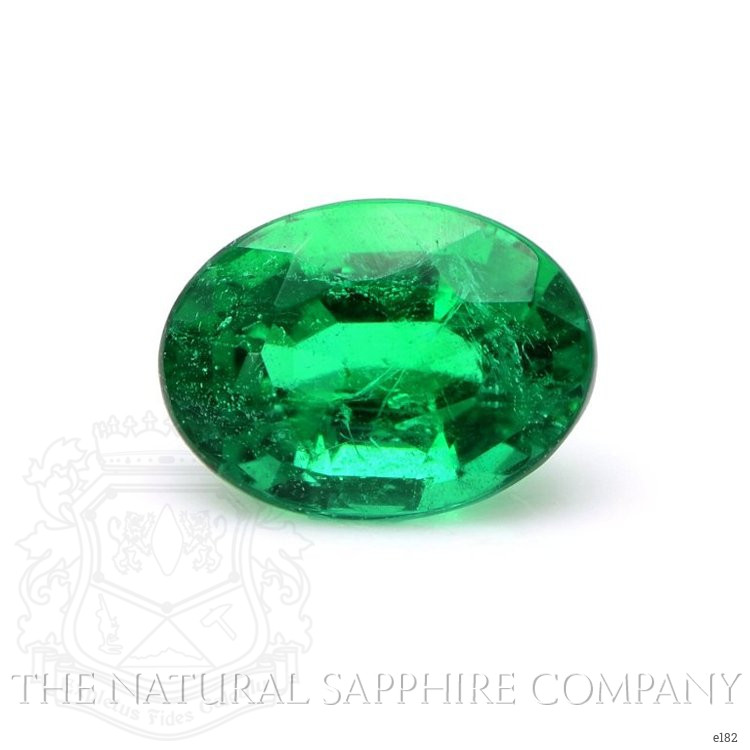 Pave Emerald Ring 1.26 Ct., 18K White Gold