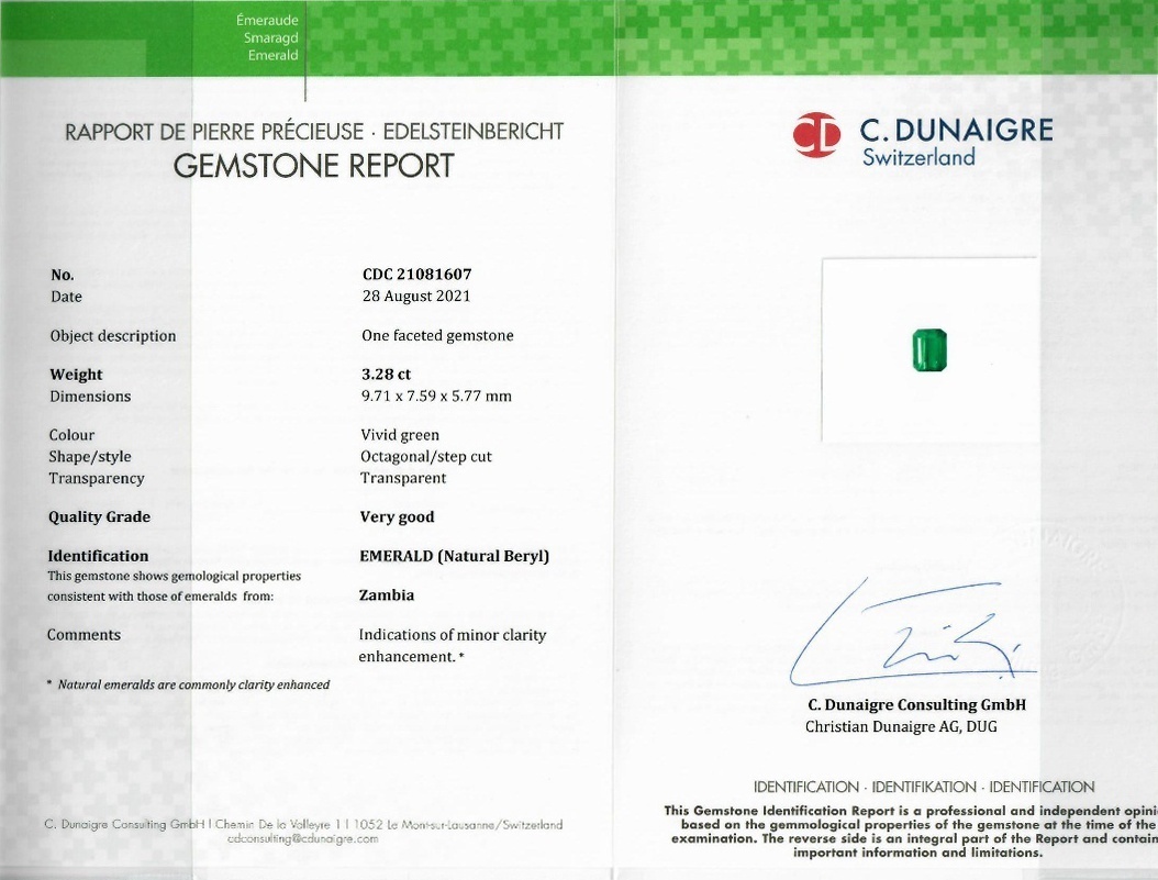 3.28 Ct. Emerald from Zambia