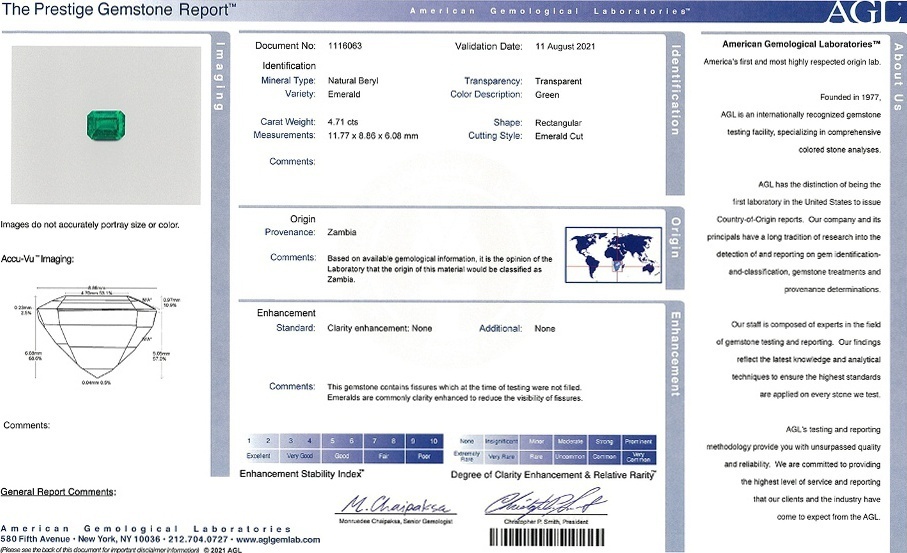 4.71 Ct. Emerald from Zambia