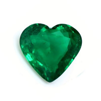 Accent Stones Emerald Pendant 3.00 Ct., 18K White Gold Combination Stone