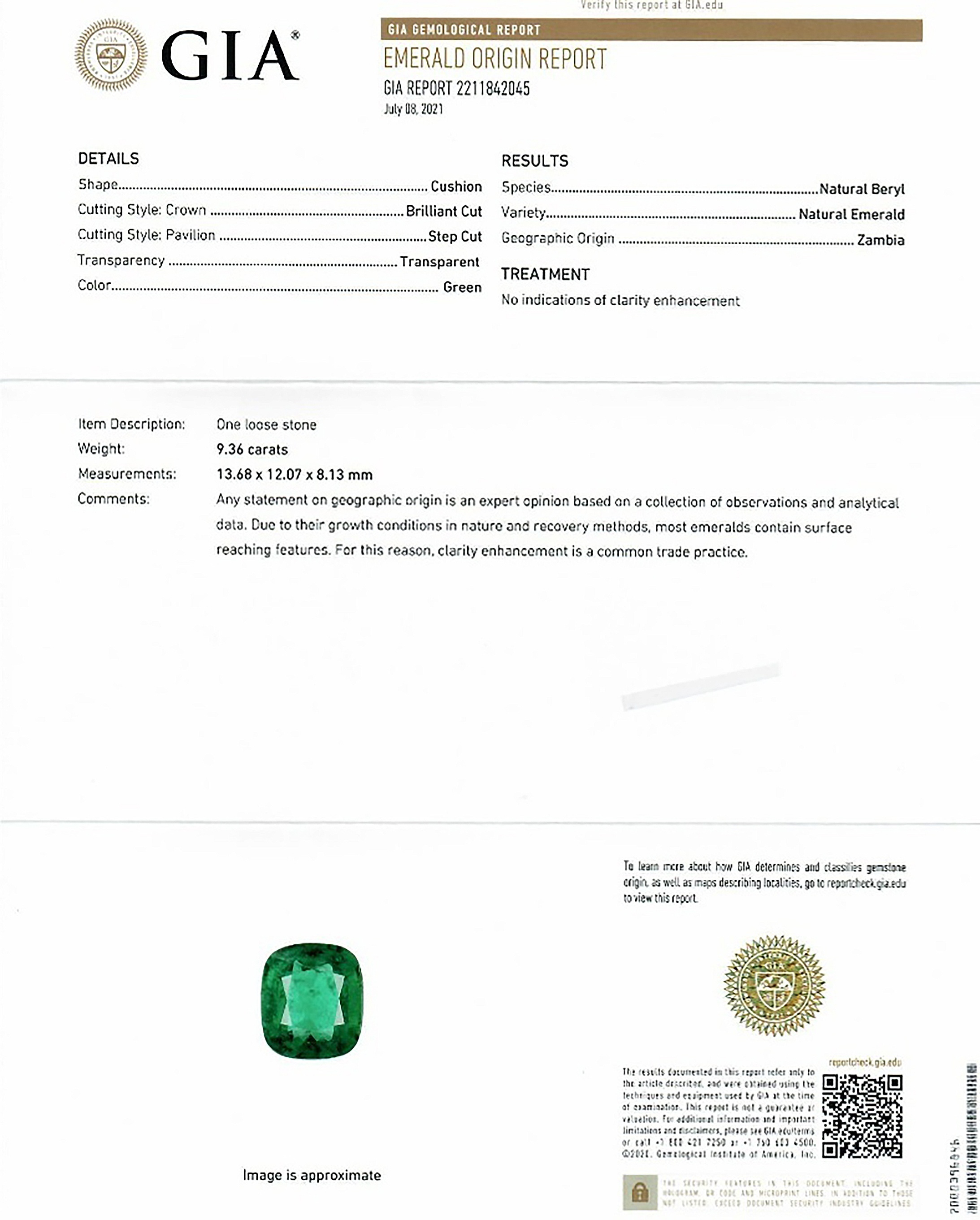 9.36 Ct. Emerald from Zambia