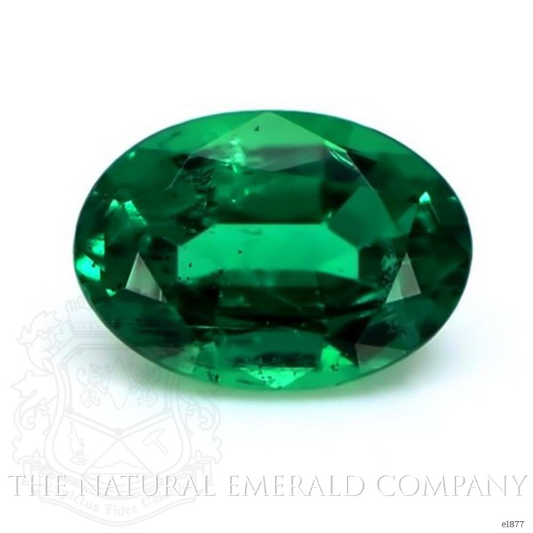 Three Stone Emerald Ring 0.78 Ct., 18K White Gold
