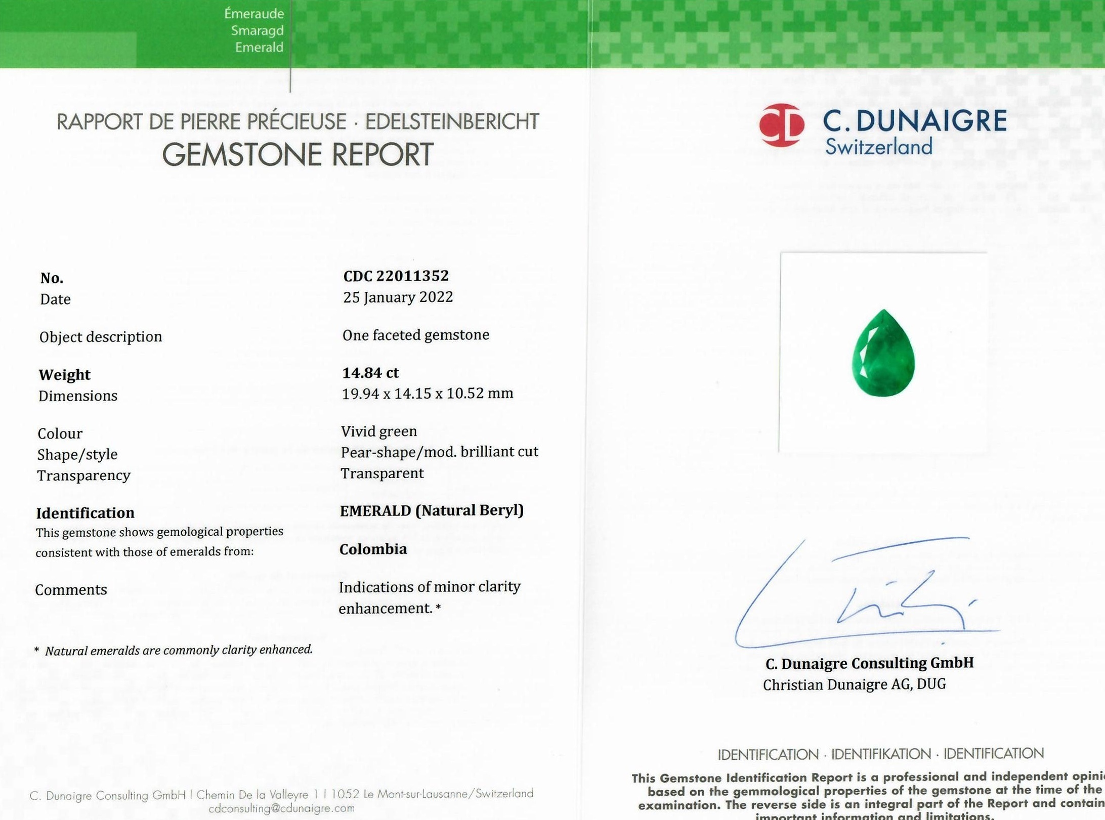 14.84 Ct. Emerald from Colombia