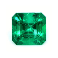 Bezel Emerald Ring 1.38 Ct., 18K White Gold Combination Stone
