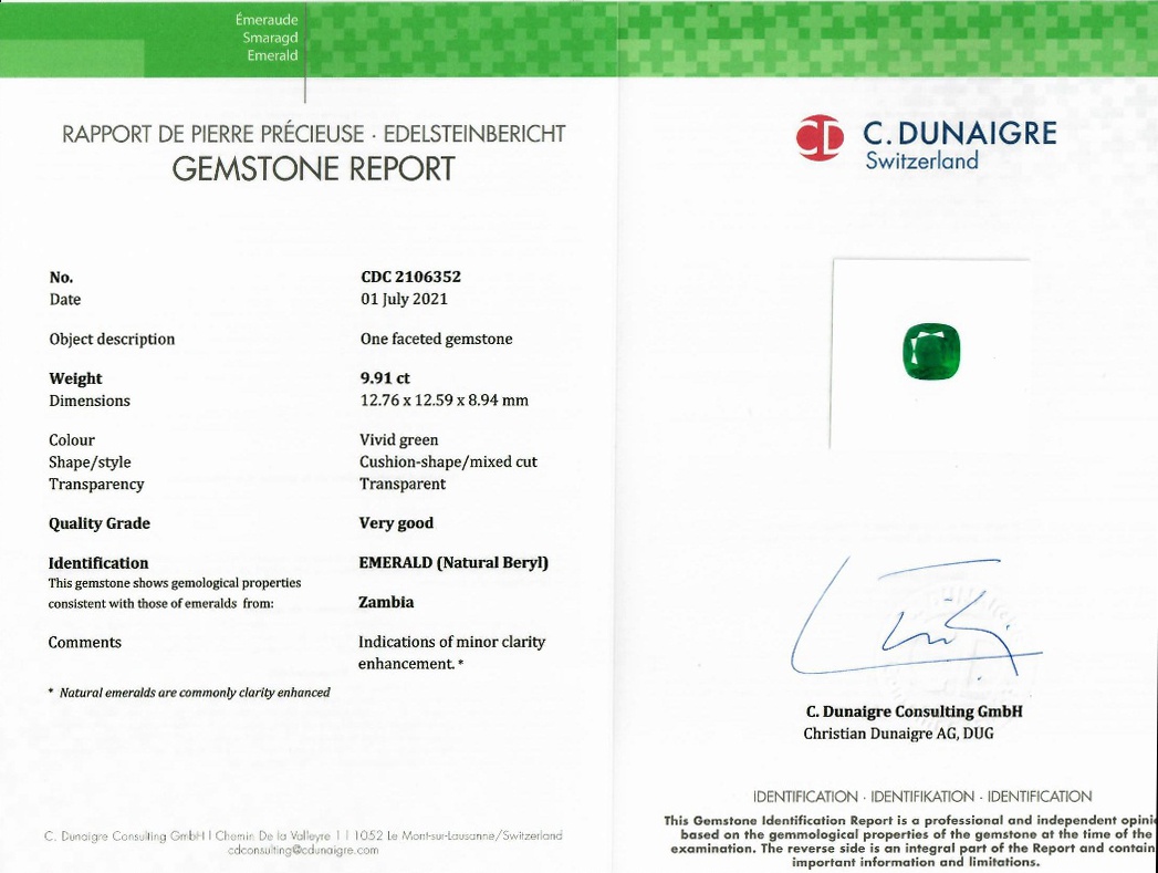 9.91 Ct. Emerald from Zambia