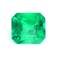 Pave Emerald Ring 4.73 Ct., 18K White Gold Combination Stone