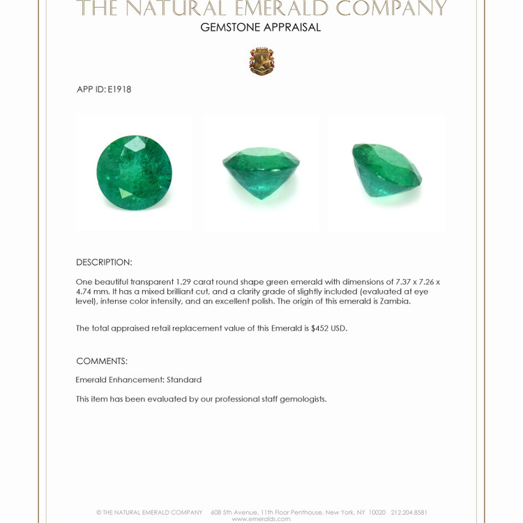 1.29 Ct. Emerald from Zambia