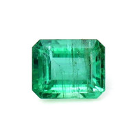 Pave Emerald Ring 0.80 Ct., 18K Yellow Gold Combination Stone