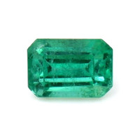  Emerald Ring 0.88 Ct., 18K White Gold Combination Stone
