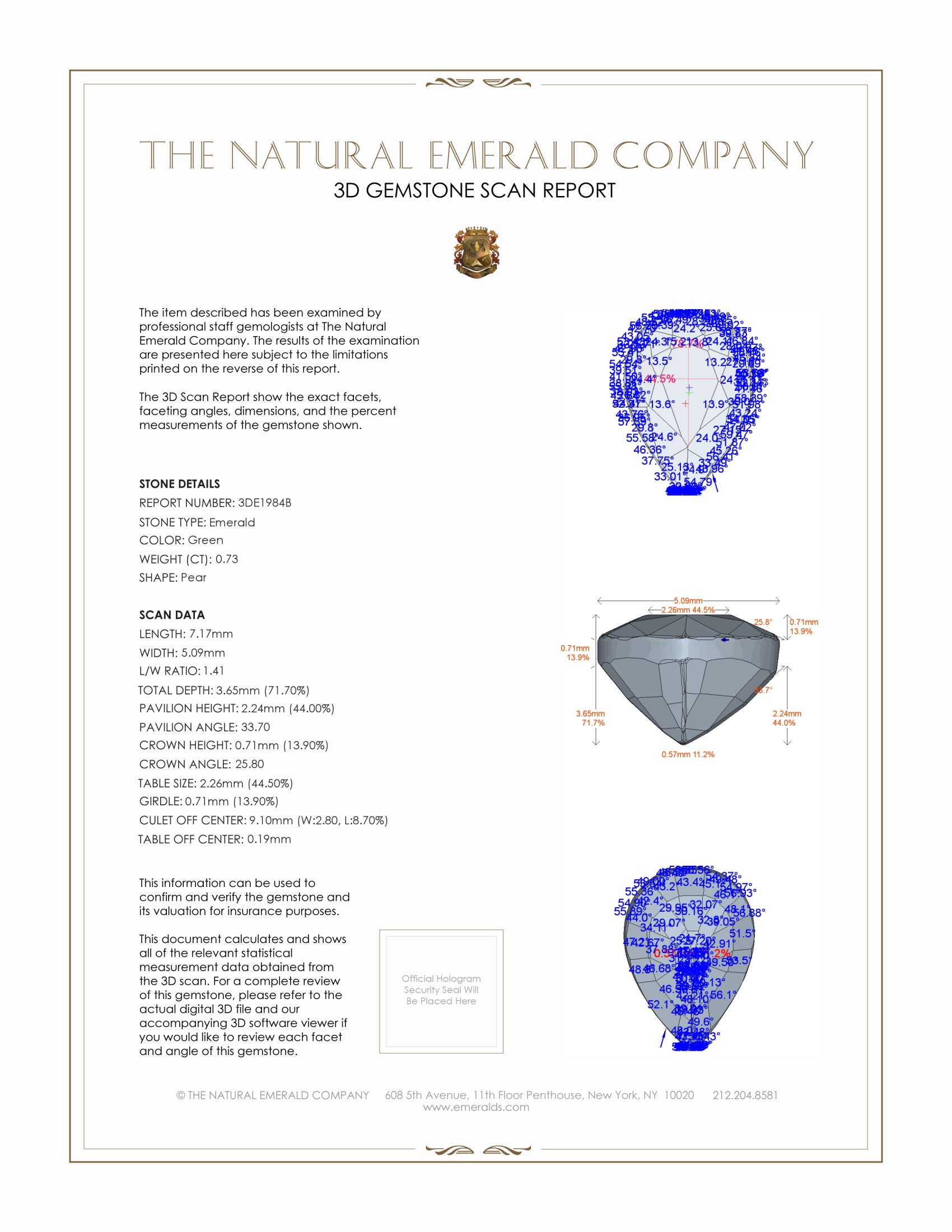 0.73 Ct. Emerald from Zambia