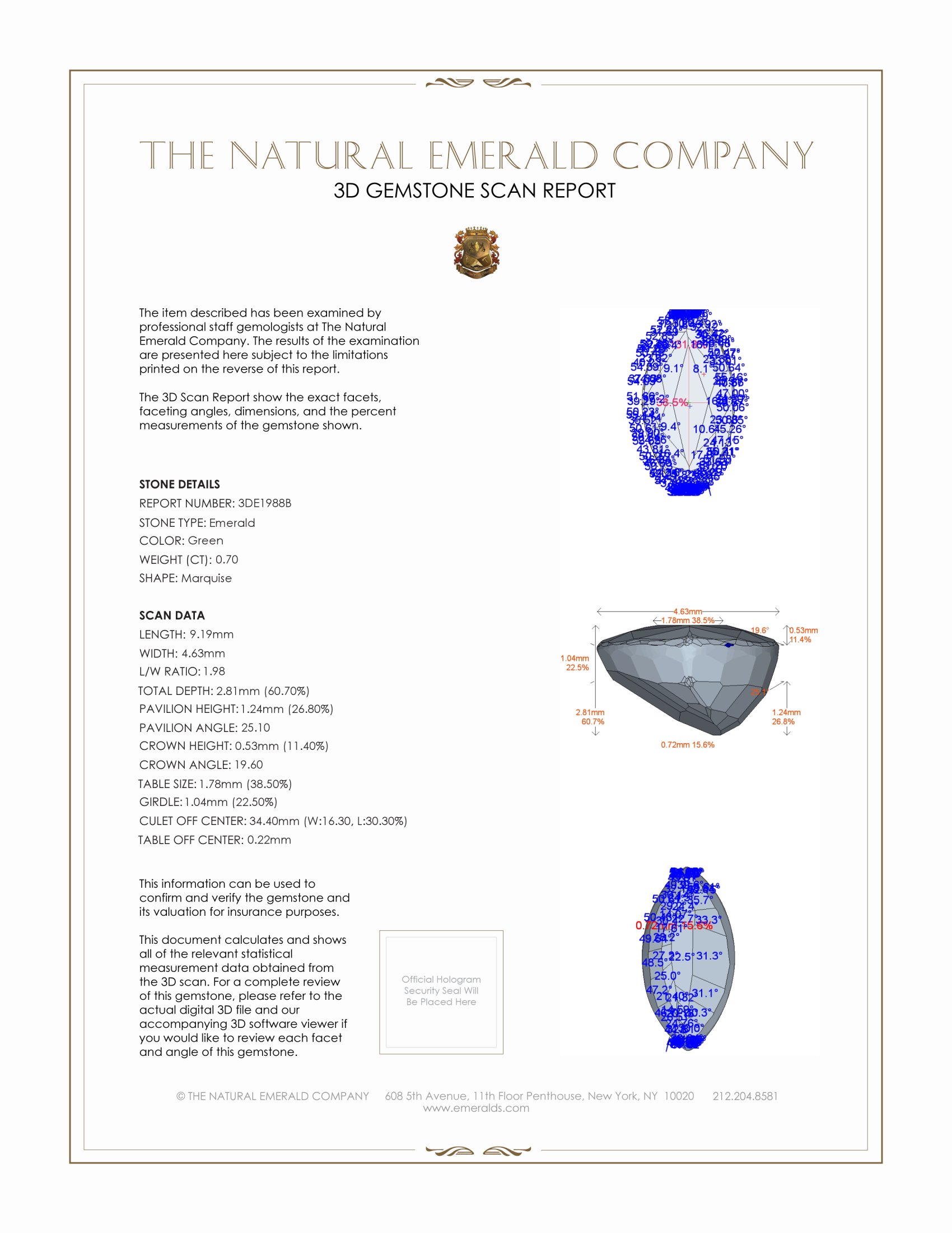 0.70 Ct. Emerald from Zambia