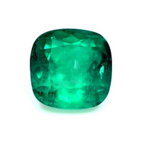 Bezel Emerald Ring 6.21 Ct., 18K White Gold Combination Stone