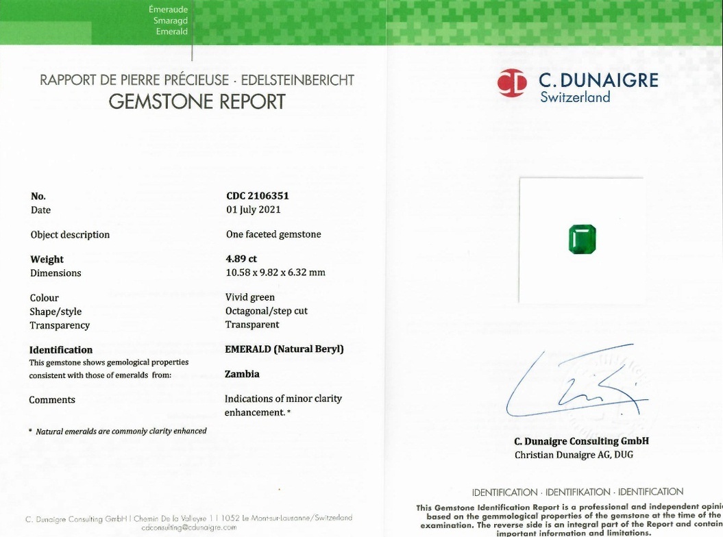 4.89 Ct. Emerald from Zambia
