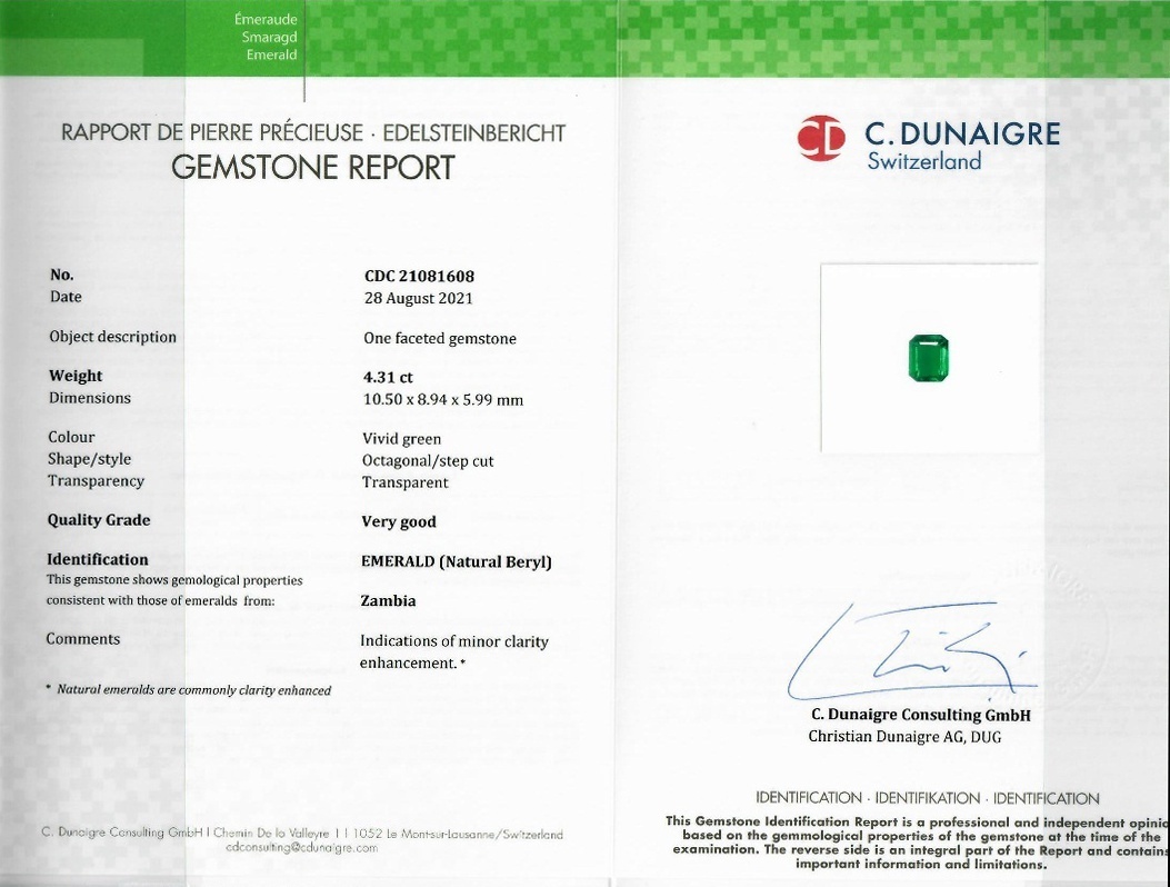 4.31 Ct. Emerald from Zambia