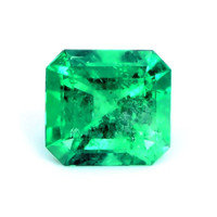 Bezel Emerald Ring 5.18 Ct., 18K White Gold Combination Stone