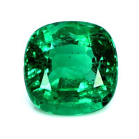 Solitaire Emerald Pendant 6.01 Ct., 18K White Gold Combination Stone