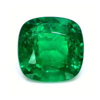 Solitaire Emerald Necklace 6.90 Ct., 18K White Gold Combination Stone