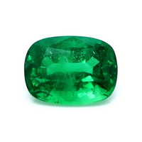Three Stone Emerald Ring 8.62 Ct., 18K Yellow Gold Combination Stone