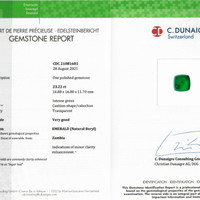 23.23 Ct. Cabochon Emerald from Zambia Scan Report