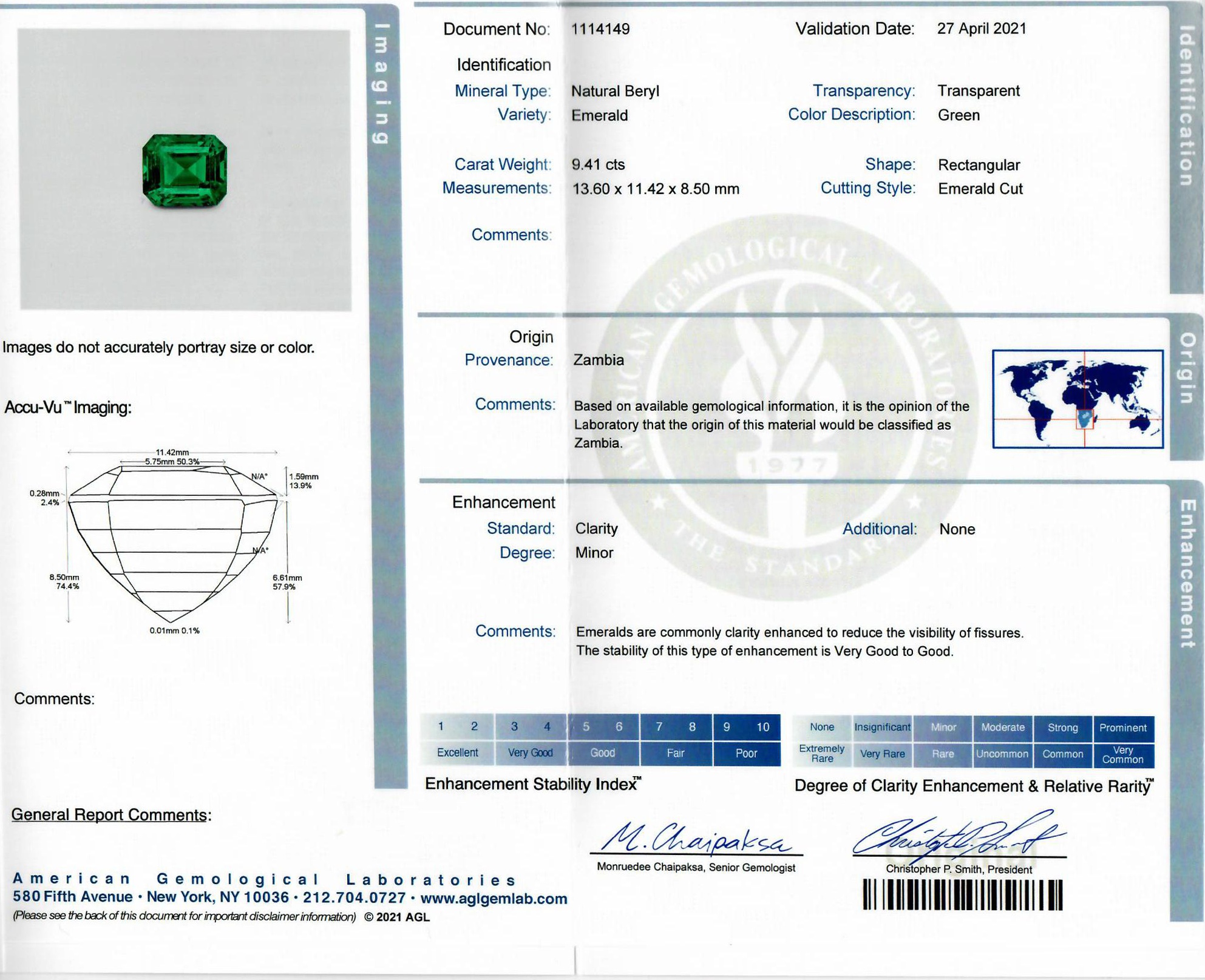 9.41 Ct. Emerald from Zambia