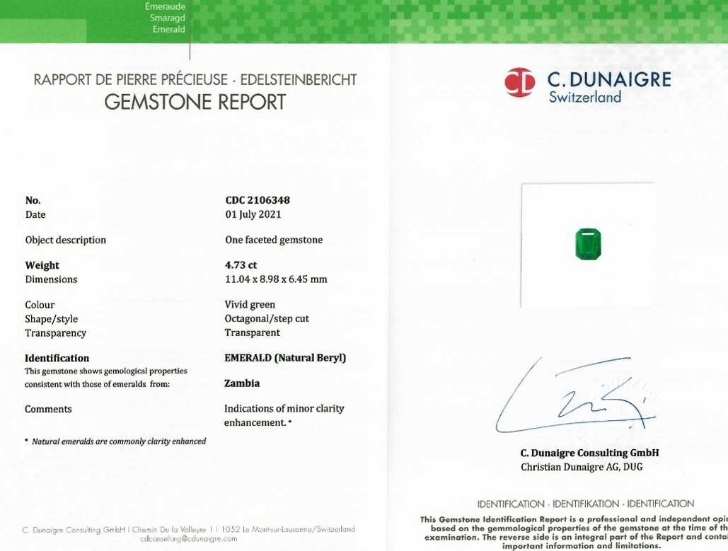 4.73 Ct. Emerald from Zambia