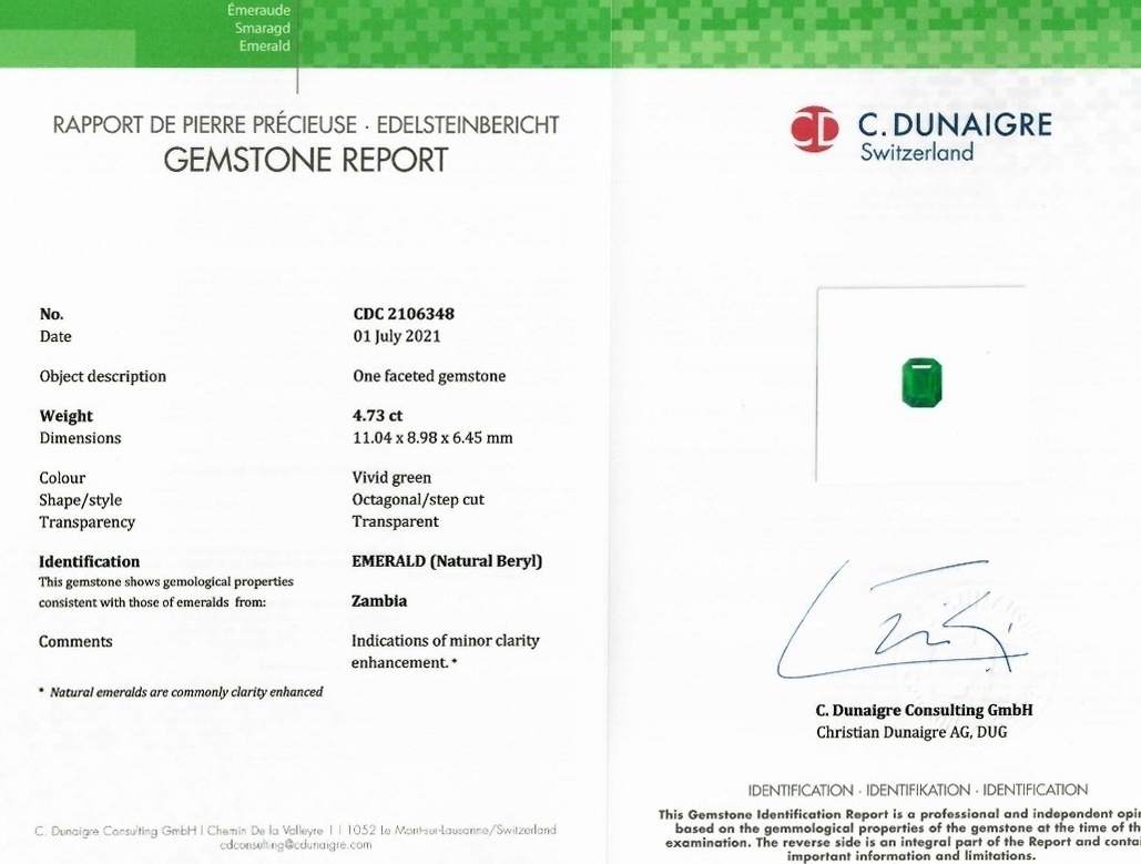 4.73 Ct. Emerald from Zambia