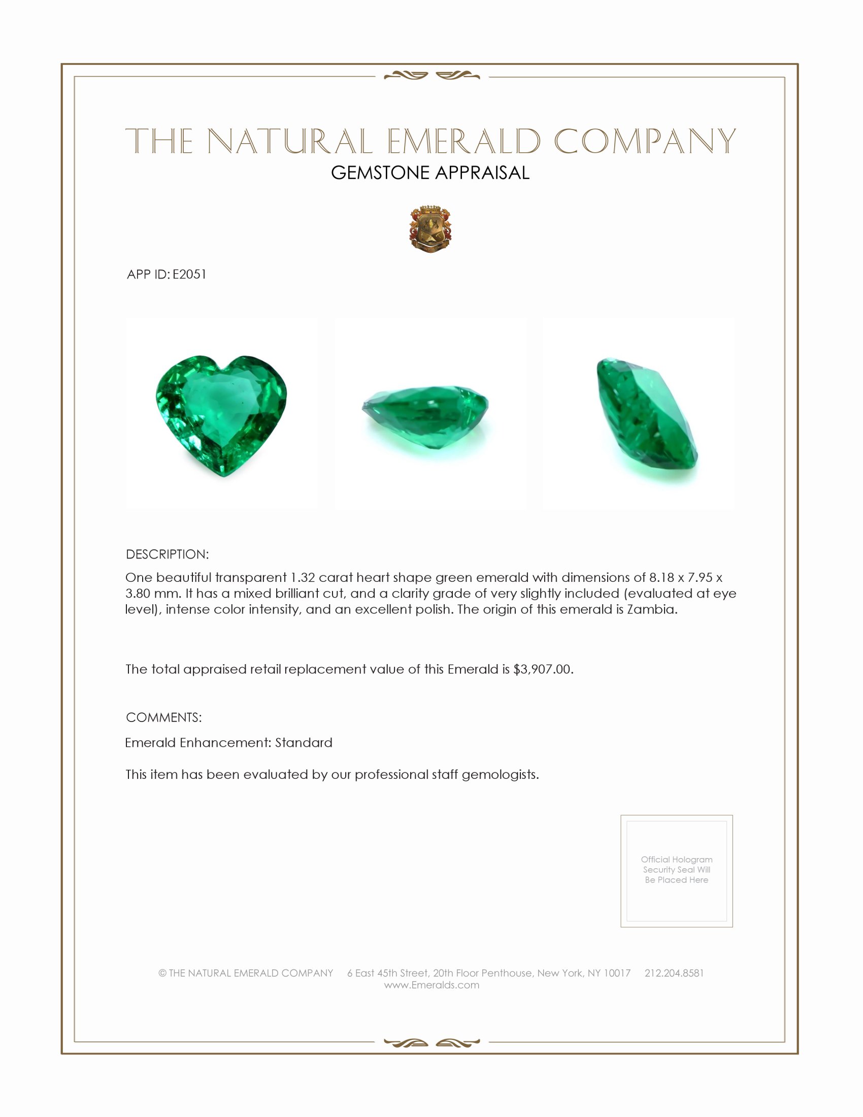 1.32 Ct. Emerald from Zambia