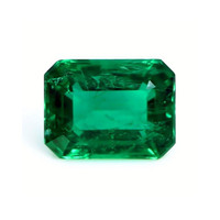 Pave Emerald Ring 1.80 Ct., 18K White Gold Combination Stone