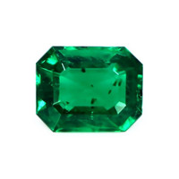 Three Stone Emerald Ring 1.67 Ct., 18K White Gold Combination Stone